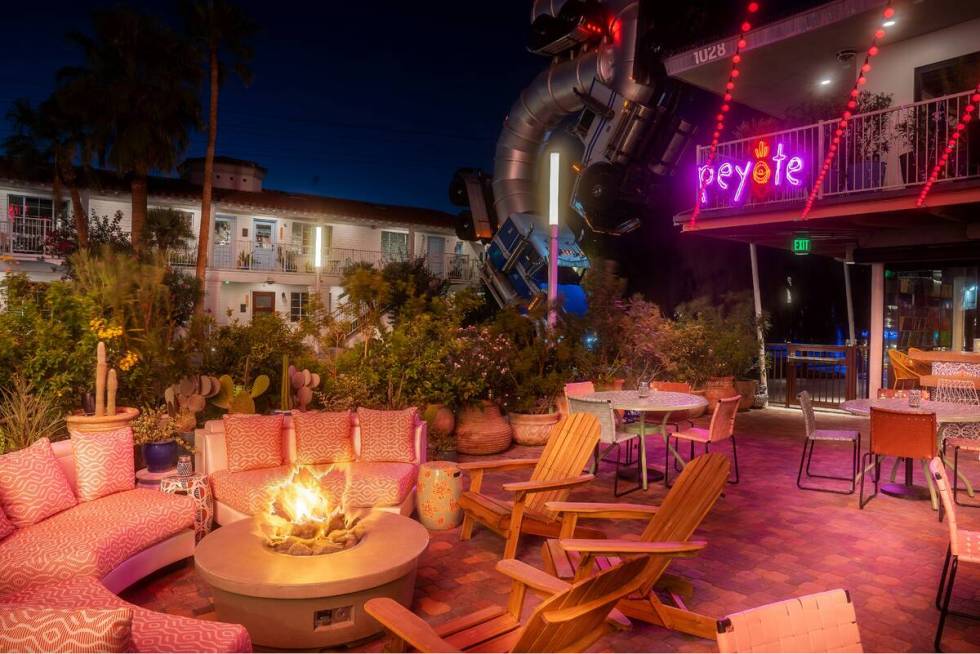 That terrace at Peyote, the downtown Las Vegas restaurant joining with its neighbor, Cheapshot ...