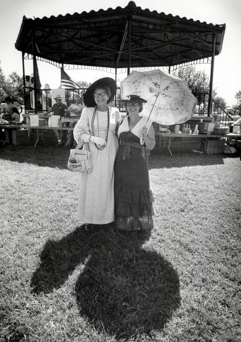 This July 4, 1981, file photo shows women dressed up for the parade in Boulder City. (File Phot ...