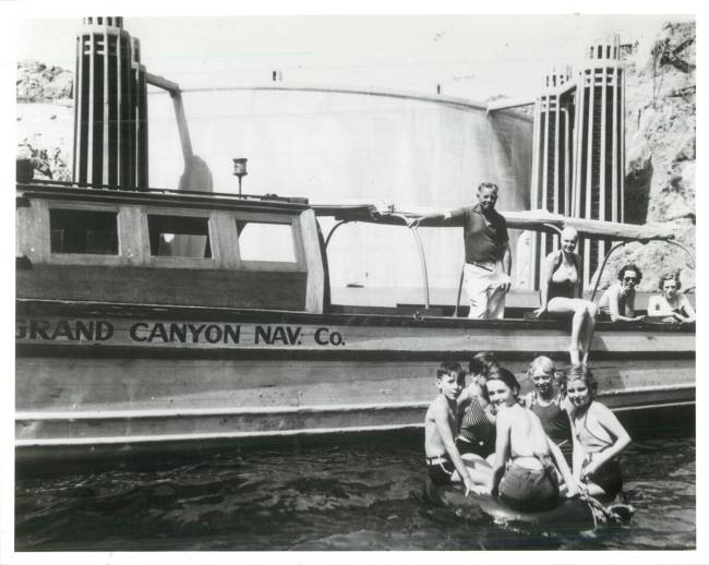 The Grand Canyon Nav. Co. yacht on the upstream side of Lake Mead in 1935. (Courtesy of the Cas ...