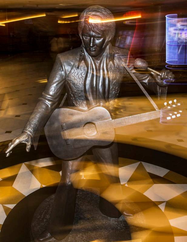 An Elvis Presley statue in the lobby of the Westgate on Thursday, July 11, 2019, in Las Vegas. ...