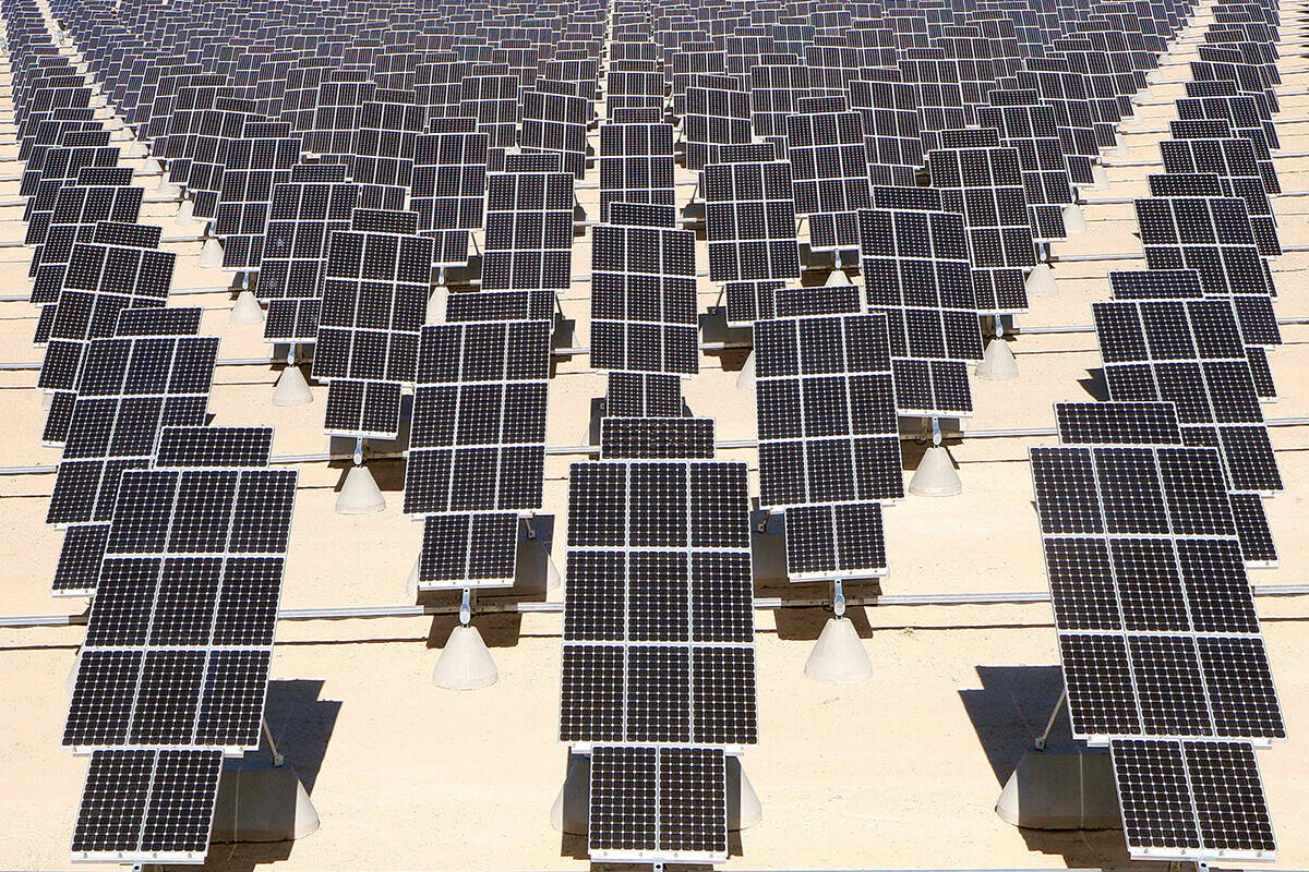 The largest solar photovoltaic power system ever built at the time in the U.S at Nellis Air For ...
