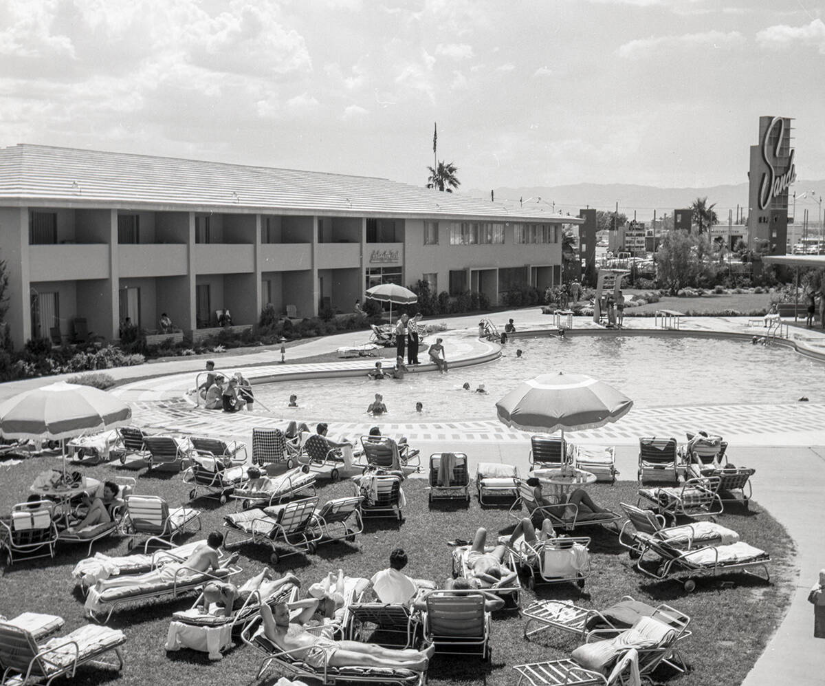 A hometown publicity shoot for the Sands Hotel on July 22, 1955. (Las Vegas News Bureau)