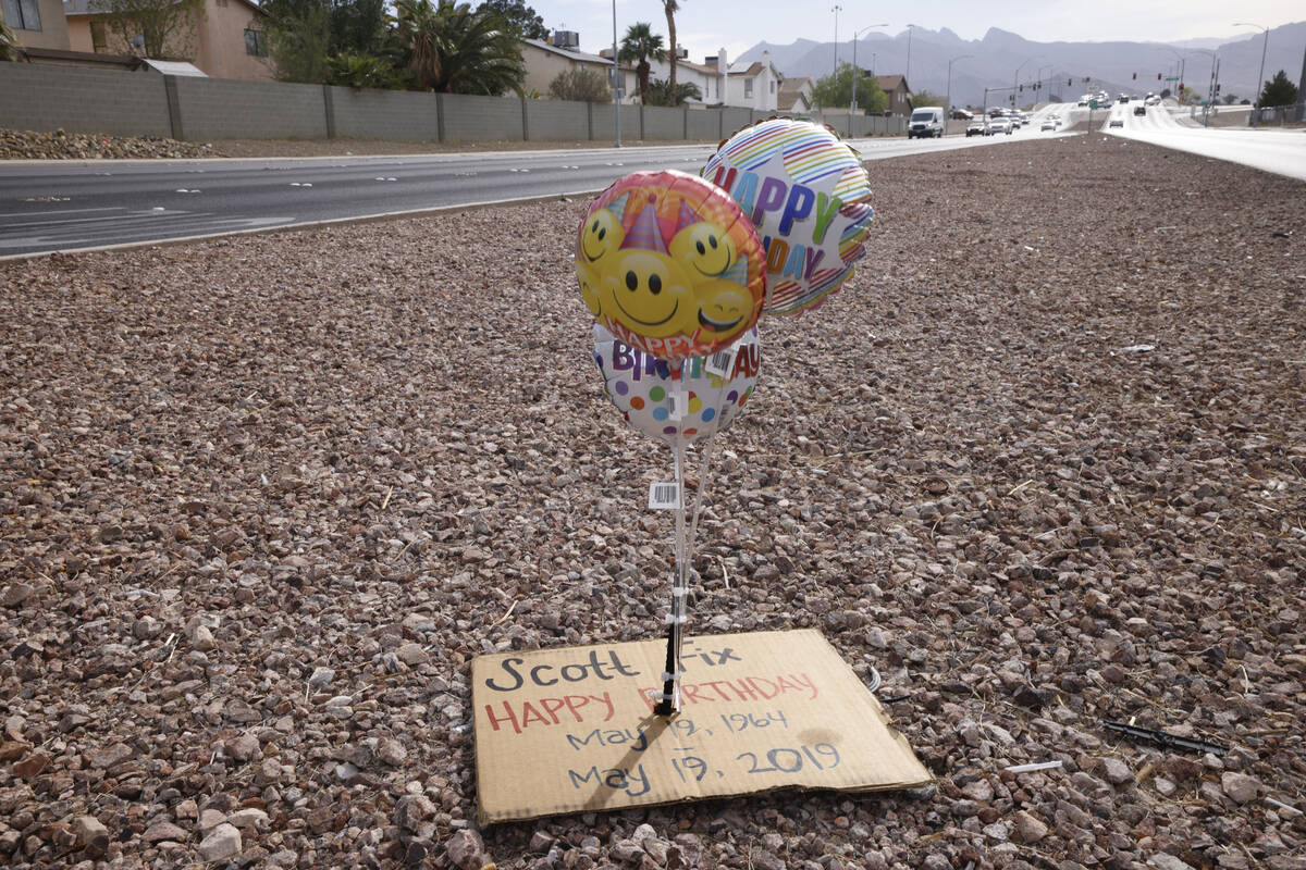 Scott Fix's family placed a small memorial near the site of the car crash that took his life th ...