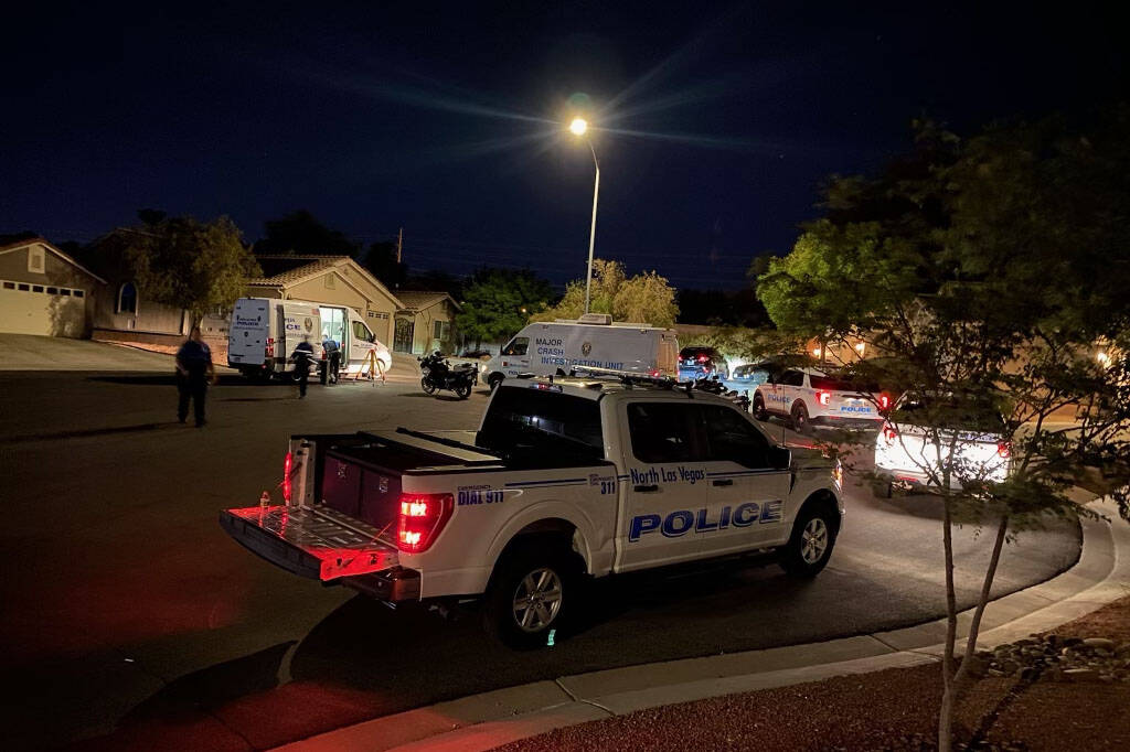 North Las Vegas police responded to the 3500 block of Ashby Field Avenue after a two-year-old w ...