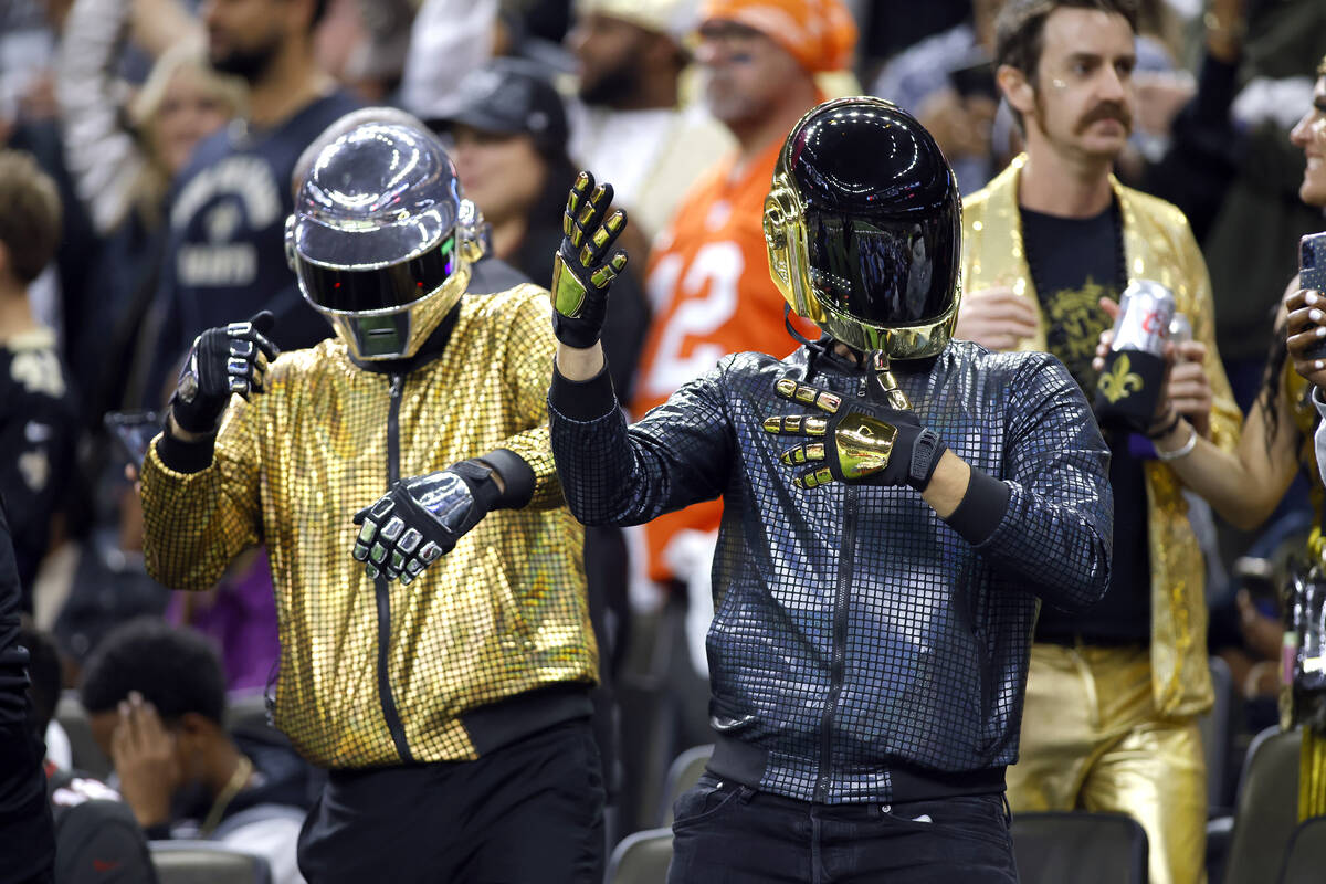 New Orleans Saints fans are seen during an NFL on Halloween on Sunday, Oct. 31, 2021, in New Or ...