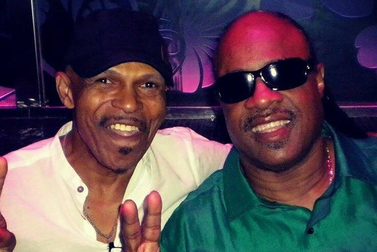 Ronnie Foster and Stevie Wonder are shown in Las Vegas in July 2016. They have been friends for ...