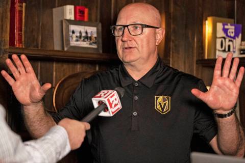 Golden Knights assistant director of player personnel Bob Lowes is shown Wednesday, Oct. 7, 202 ...