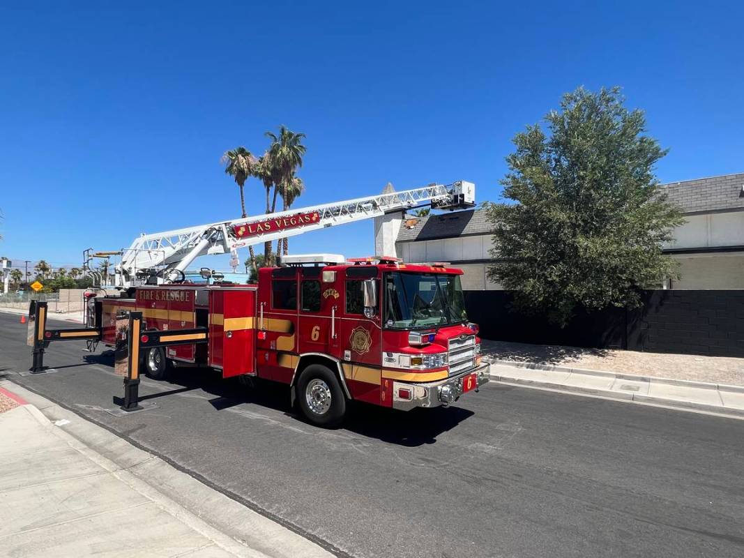 A Las Vegas Fire and Rescue crew is shown running training drills at the shuttered Mansion 54, ...