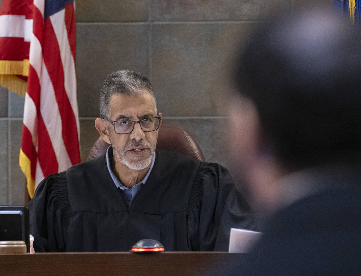 District Judge Michael Villani announces the sentence of Omar Rueda-Denvers, convicted in Septe ...
