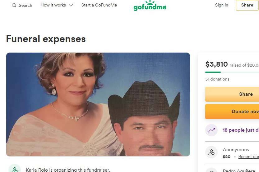 Delia Luna-Rojo and her husband, Miguel Gallarzo, from an online fundraiser posted by one of th ...