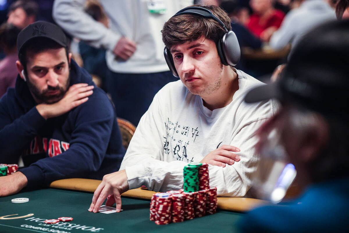 Professional poker player Ali Imsirovic plays during day five of the World Series of Poker Main ...