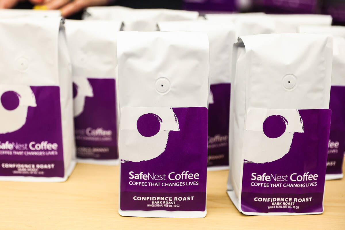 Bags of coffee to be sold for SafeNest Coffee, a new program from the SafeNest women’s s ...