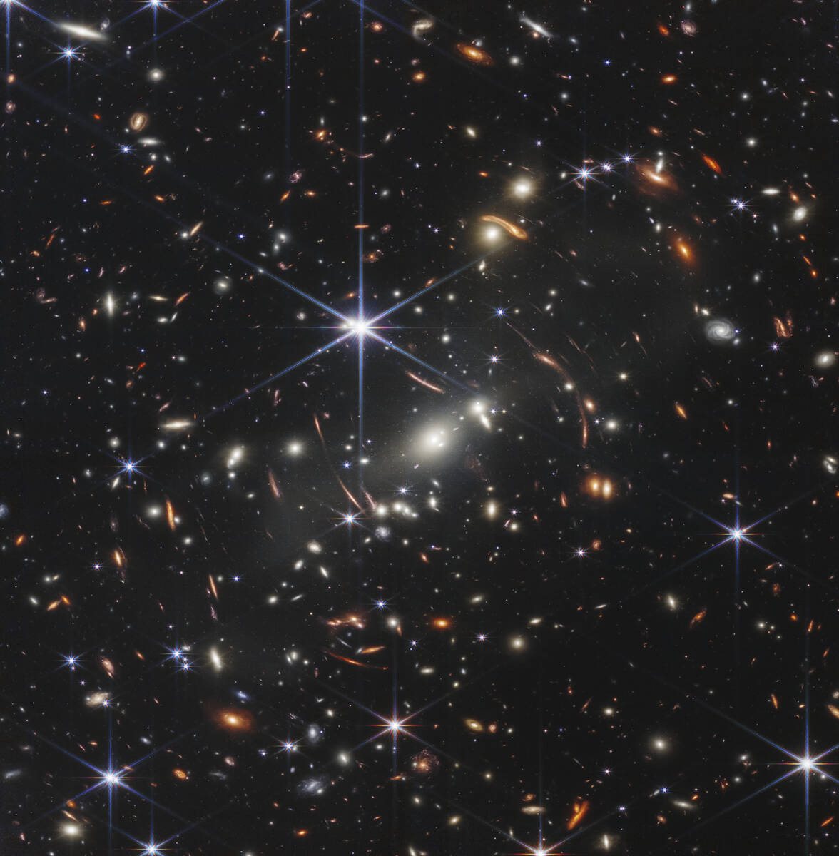 This image provided by NASA on Monday, July 11, 2022, shows galaxy cluster SMACS 0723, captured ...