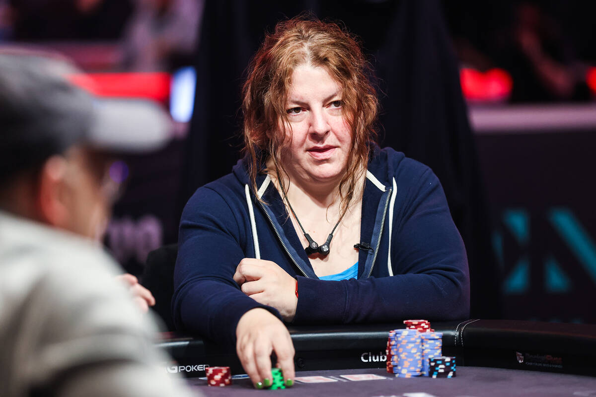 Efthymia Litsou plays during day six of the World Series of Poker Main Event, the $10,000 buy-i ...