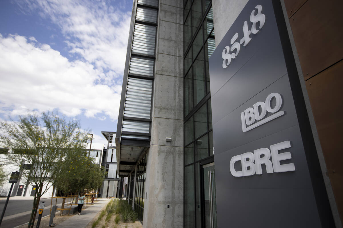The exterior of CBRE Group's new offices in UnCommons, a mixed-use project, in Las Vegas, Wedne ...