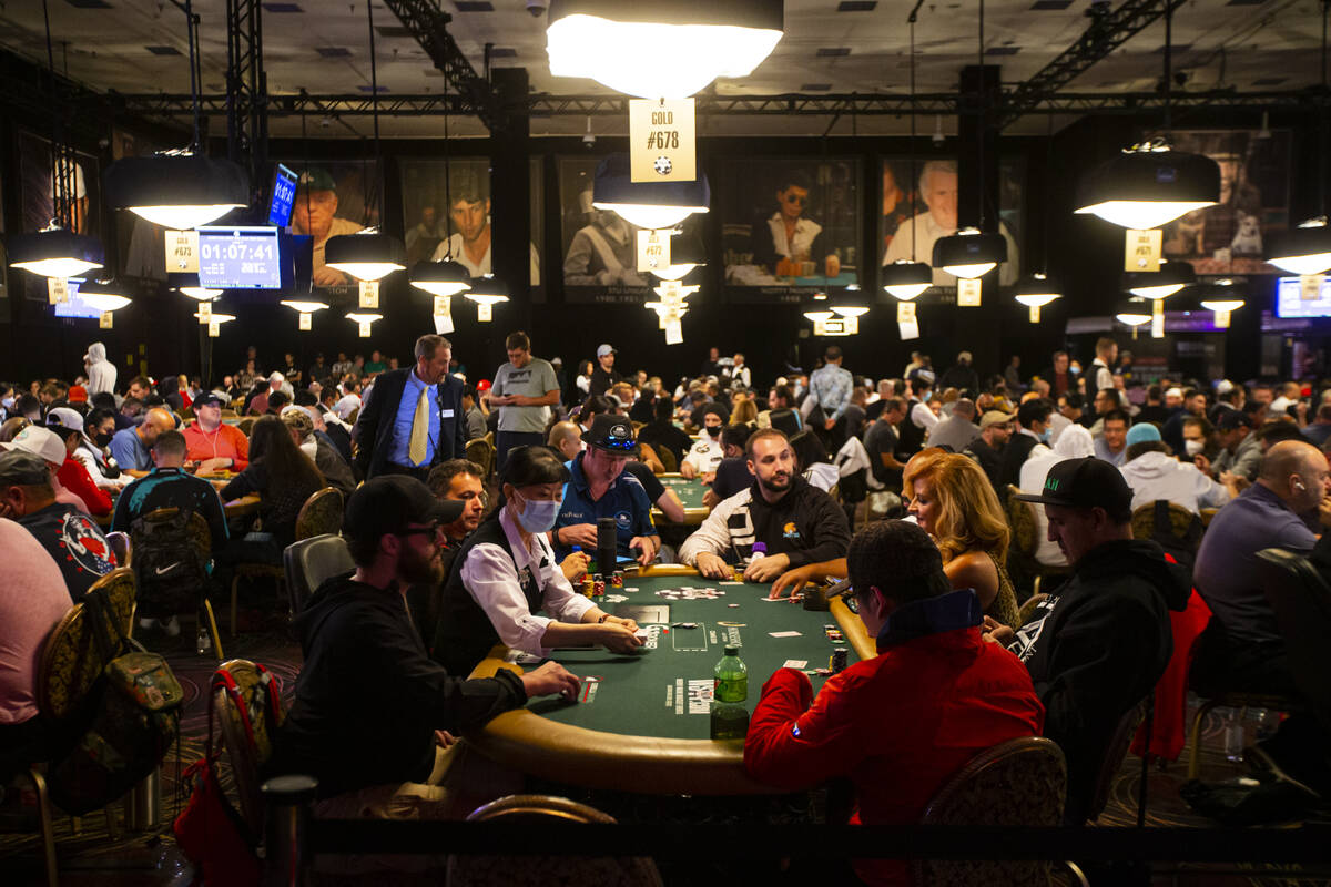 Participants compete during the World Series of Poker Main Event, the $10,000 buy-in No-limit H ...