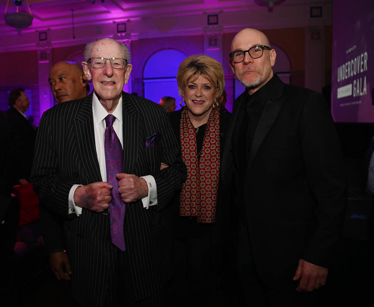 Former Las Vegas Mayor Oscar Goodman, Las Vegas Mayor Carolyn Goodman and President & CEO of Th ...