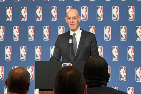 NBA commissioner Adam Silver addresses the media on Tuesday, July 12, 2022, in Las Vegas. (Mick ...