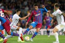 The Soccer Champions Tour match between Barcelona and Real Madrid at Allegiant Stadium is sched ...