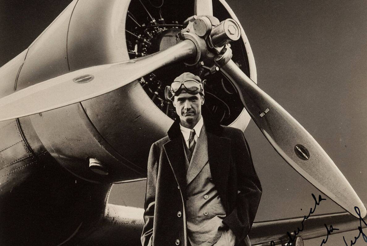 A vintage original gelatin silver photograph of Howard Hughes, depicting the legendary, eccentr ...