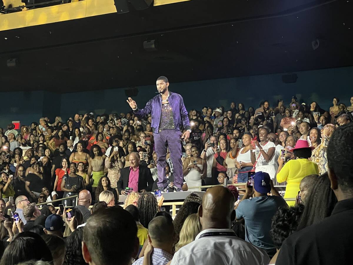 Usher performs on the opening night of his "My Way" residency at Dolby Live at Park MGM on Frid ...