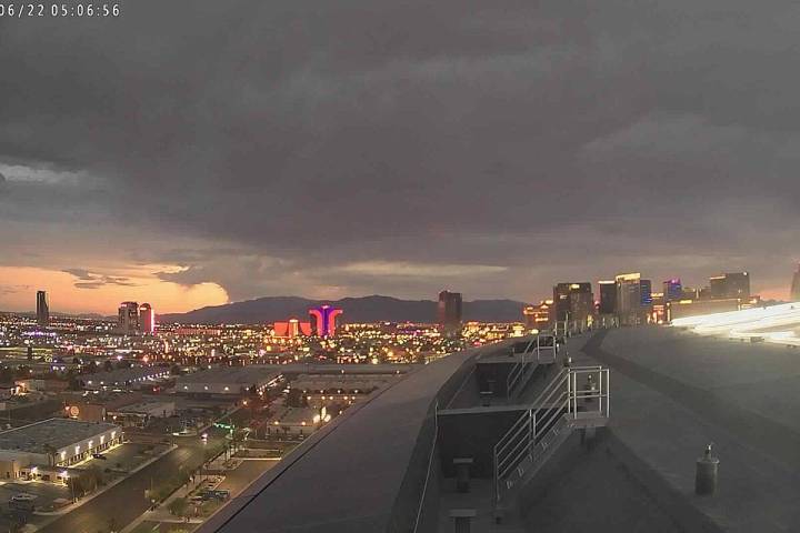 FILE - The National Weather Service Las Vegas tweeted that "there has been some light sprinkles ...