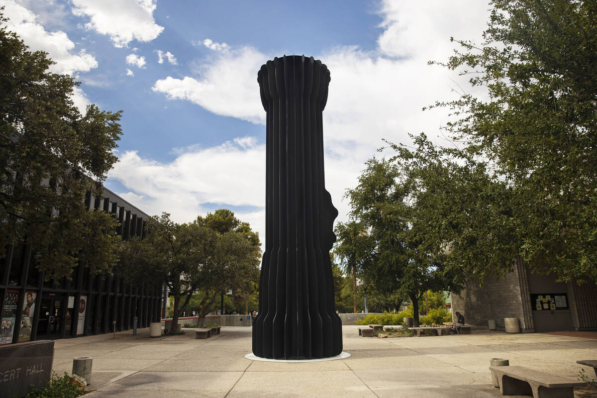 “The Flashlight,” a sculpture by Claes Oldenburg and Coosje Van Bruggen, is pictu ...