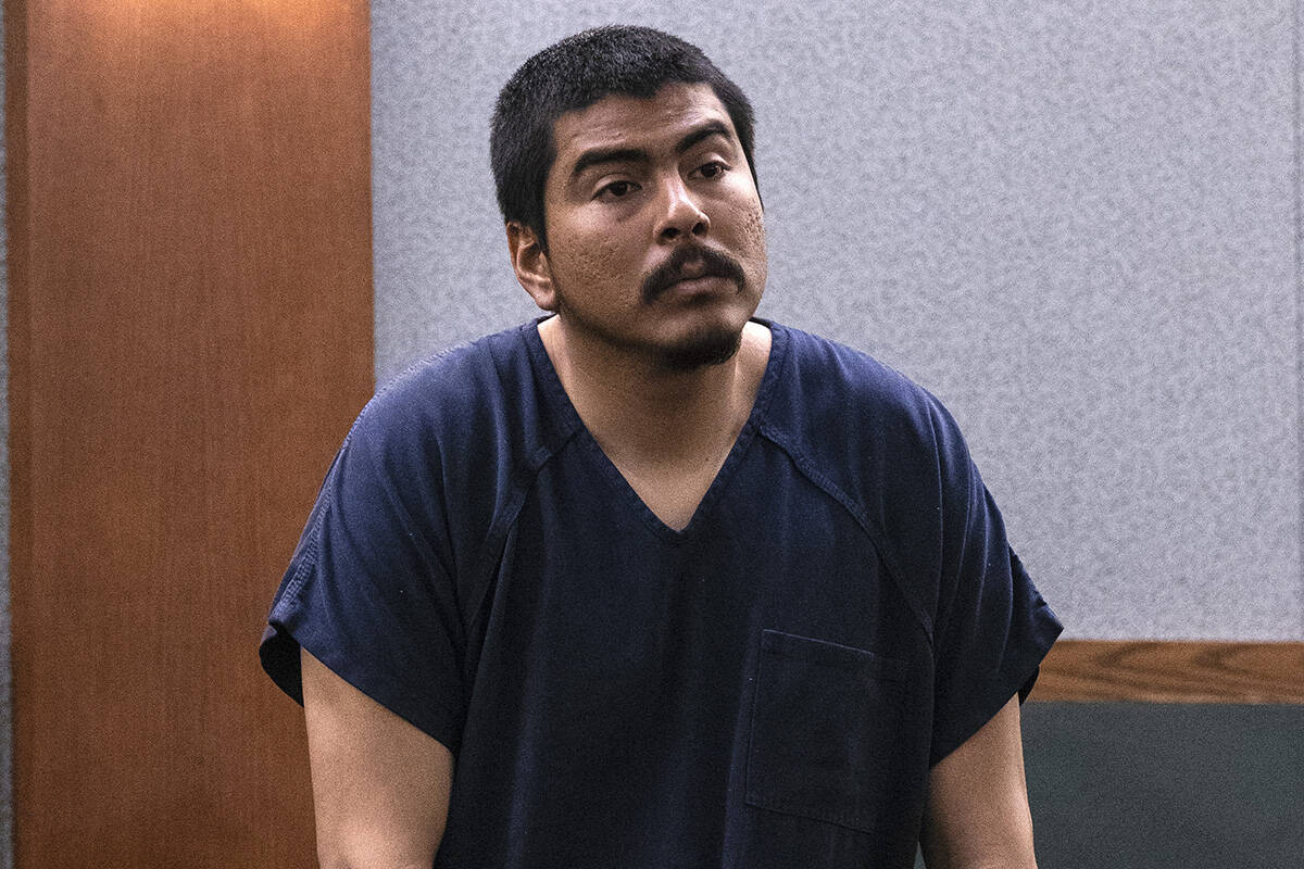 Hector Oswaldo Orellana appears in court at the Regional Justice Court on Wednesday, March 16, ...