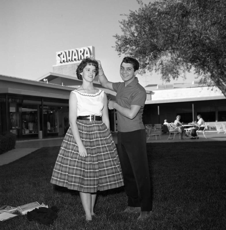 Paul Anka at the Sahara crowning of High School Queen on March 8, 1960. (Las Vegas News Bureau)