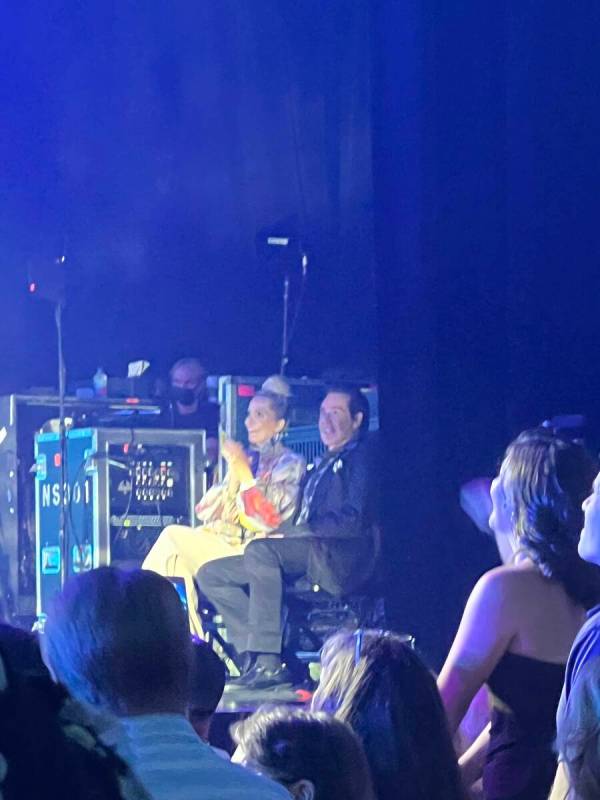 Wayne and Kathleen Newton are shown from their onstage seats during Journey's performance at Re ...