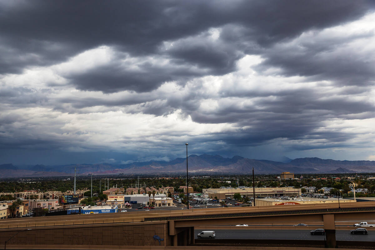 Storm cloud cover facing West in Las Vegas, Monday, July 25, 2022. (Rachel Aston/Las Vegas Revi ...