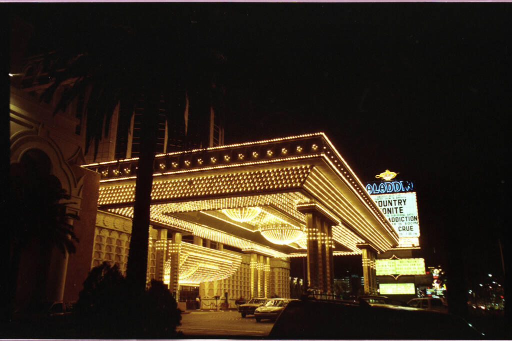 The exterior of the Aladdin hotel and casino on South Las Vegas Boulevard just north of East Ha ...