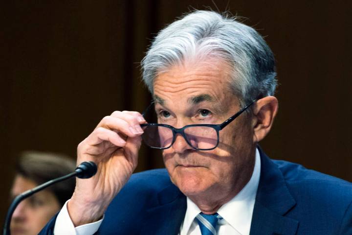 FILE - Federal Reserve Chairman Jerome Powell speaks to the Senate Banking, Housing and Urban A ...
