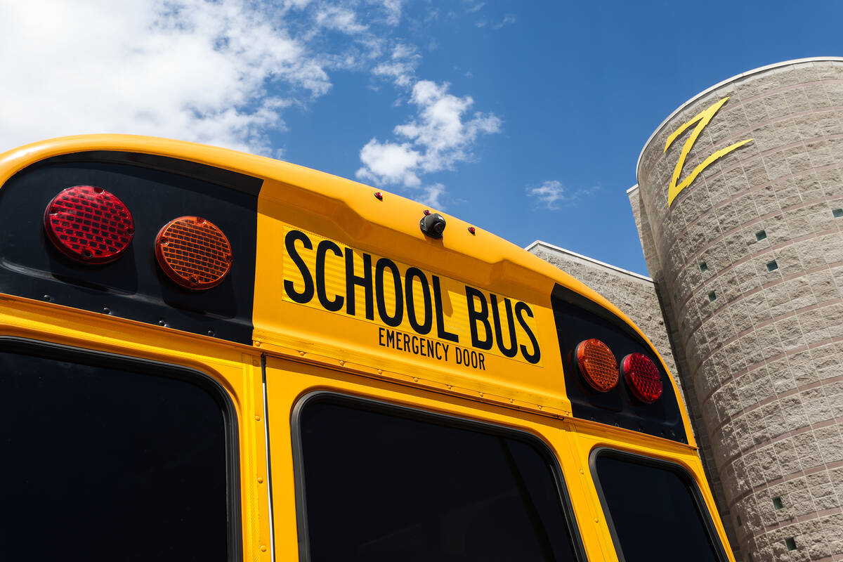 A school bus outfitted with five cameras on the exterior and four on the interior to allow for ...