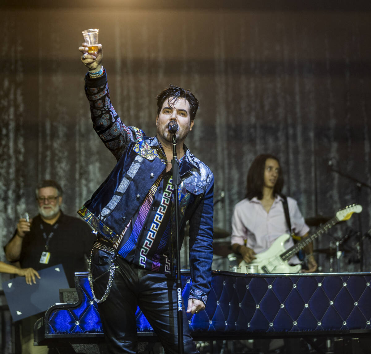 Frankie Moreno offers a toast during the opening night performance of his the first residency a ...