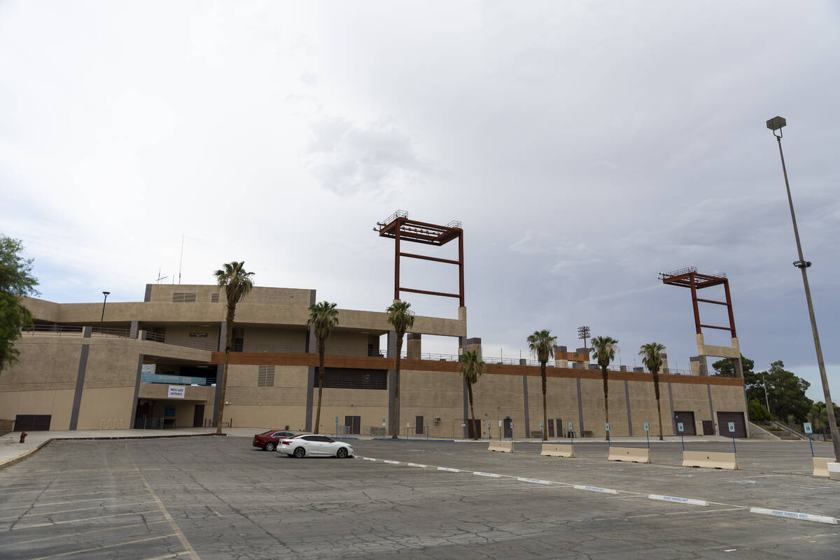 The exterior of the Cashman Center complex in Las Vegas, Monday, Aug. 1, 2022. (Erik Verduzco / ...