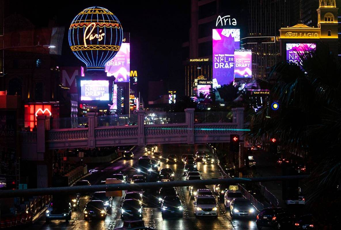The Las Vegas Strip, seen in April 2022. (Chase Stevens/Las Vegas Review-Journal) @csstevensphoto