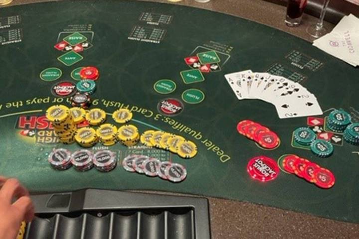 A player won a mega progressive jackpot of $147,490 playing High Card Flush on Monday, Aug. 1, ...