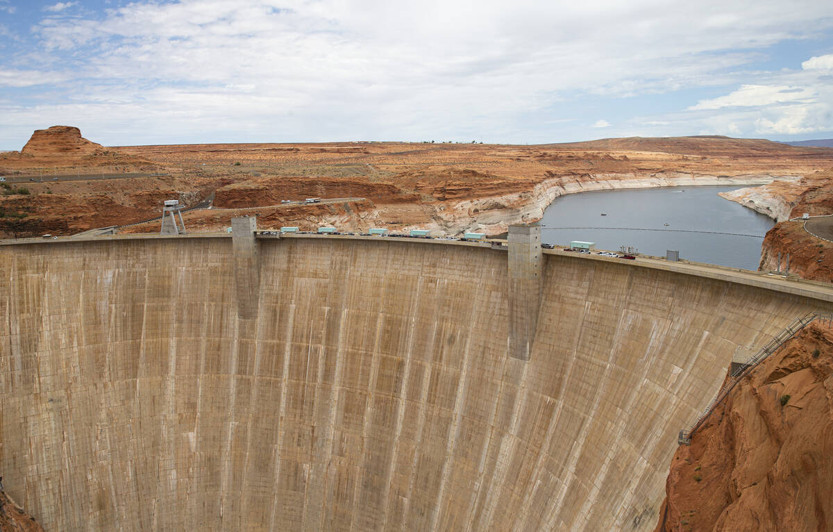 A view of Glen Canyon Dam and Lake Powell at the Glen Canyon National Recreation Area on Wednes ...