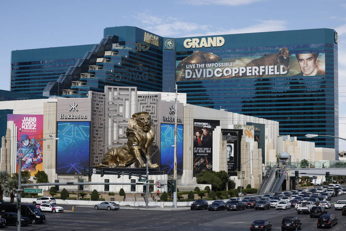 MGM Grand is seen, Wednesday, Aug. 3, 2022, in Las Vegas. (Chitose Suzuki/Las Vegas Review-Jour ...