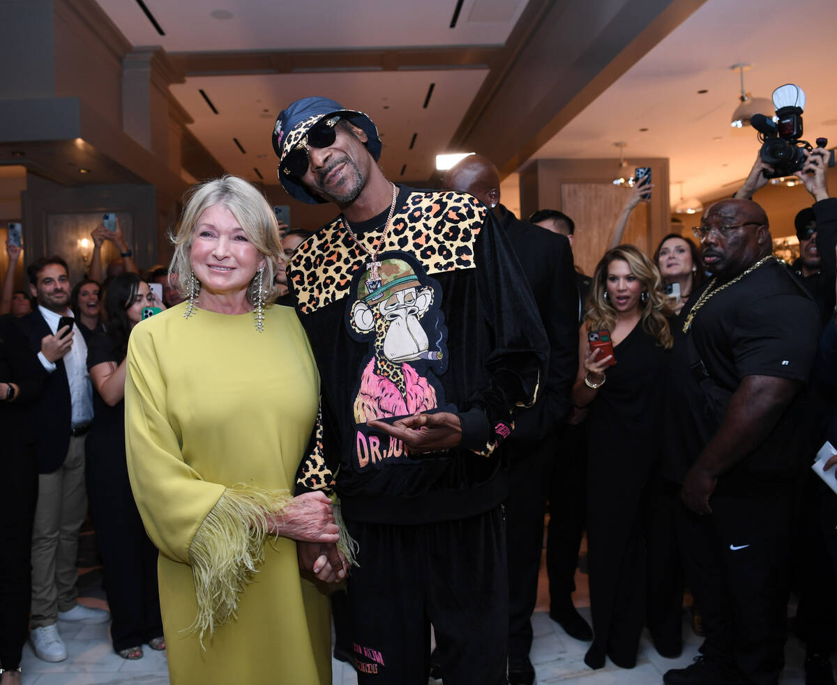 Martha Stewart and her friend and collaborator Snoop Dogg take a moment on Aug. 12, 2022, at th ...