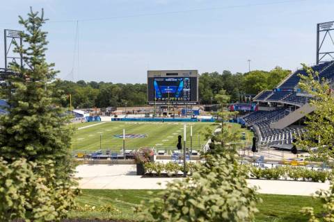 A look at the field at the Tom Benson Hall of Fame Stadium as seen on Wednesday, Aug. 3, 2022, ...