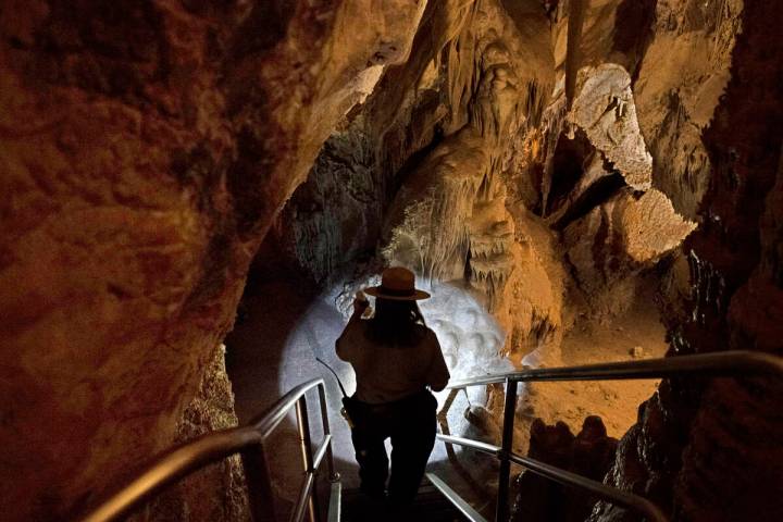 Great Basin National Park Chief of Interpretation, Nichole Andler, gives a tour of Lehman Caves ...