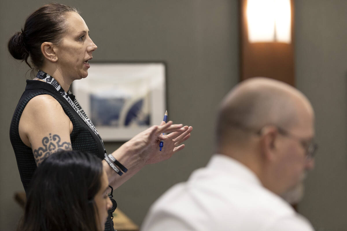 Chief Deputy Public Defender Sarah Hawkins appears at a competency hearing for Michael Earl, a ...