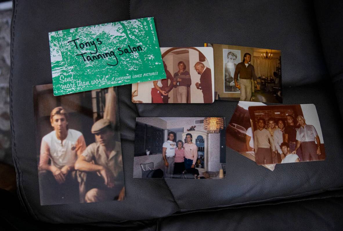 Michael DiVicino, former inmate and author, shows family photos on July 27, 2022, in Las Vegas. ...