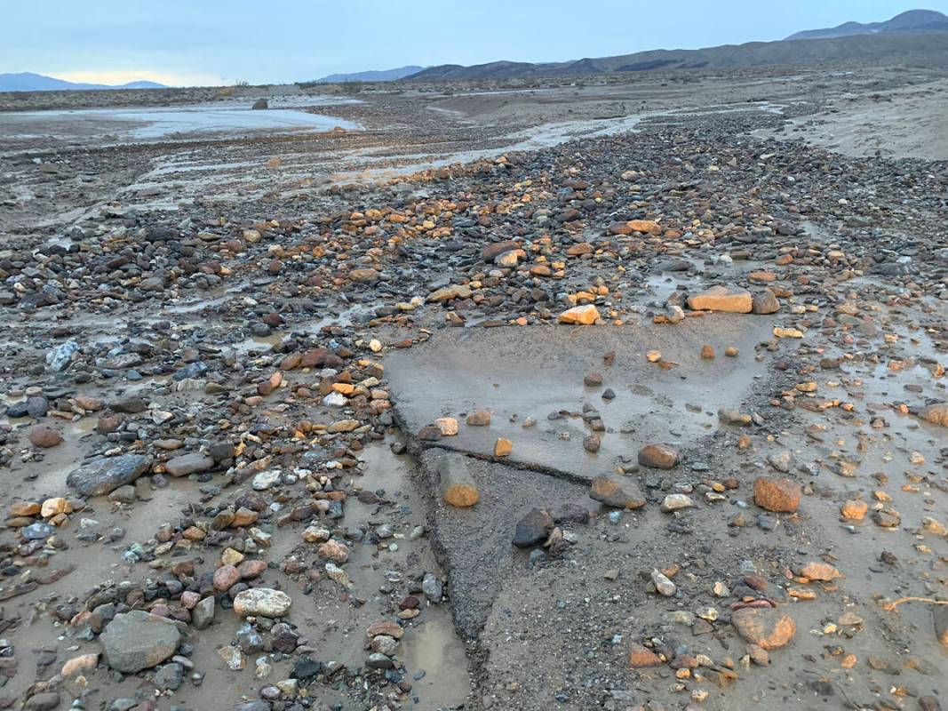 Asphalt damage on North Highway in Death Valley National Park. (NPS photo)