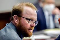 FILE - Travis McMichael looks on during the sentencing in his trial along with his father Greg ...