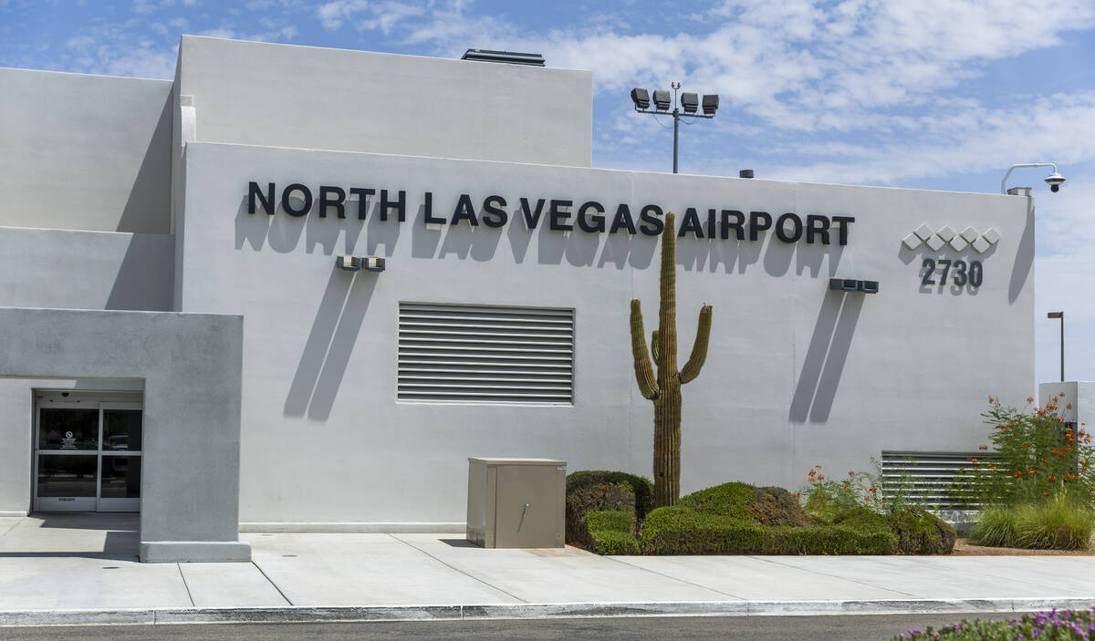 Entrance to the North Las Vegas Airport as the FAA has issued a safety advisory for pilots ther ...