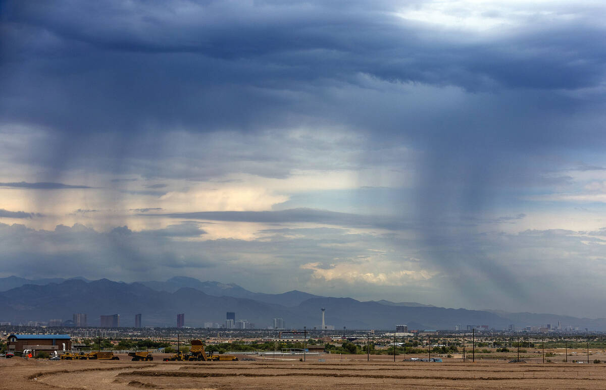Rain in Las Vegas is a 30 percent chance during the afternoon and evening on Aug. 9, 2022, acco ...