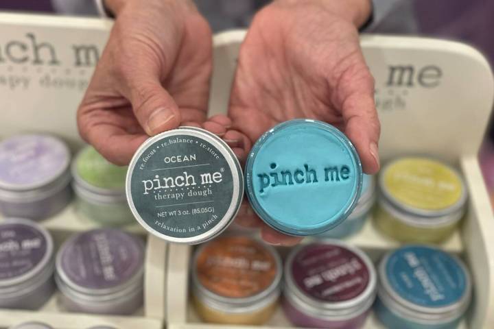 Pinch Me Therapeutic Dough at MAGIC Las Vegas on August 9. Pinch Me Therapeutic Dough helps peo ...